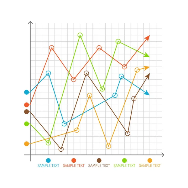 Gráfico Infográfico Mudando Gráficos, Sistema de Eixos — Vetor de Stock