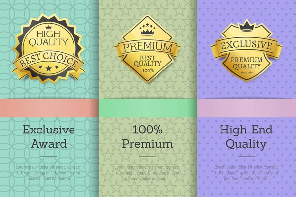 Premio exclusivo 100 etiquetas premium de alta calidad — Vector de stock