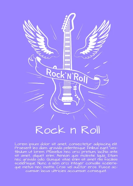 Rock n Roll muziek Poster vectorillustratie — Stockvector