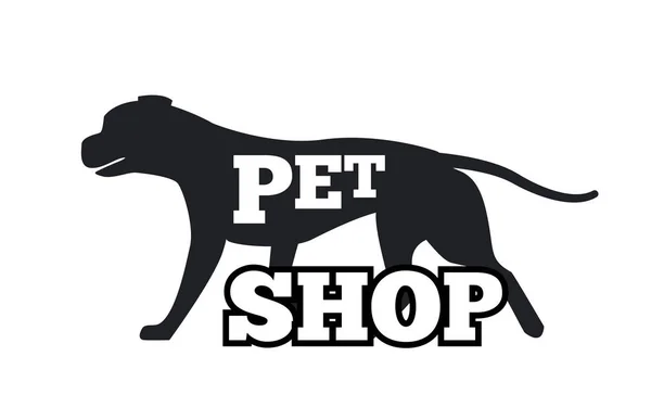 Логотип зоомагазина Дизайн Силуэт собачьих животных — стоковый вектор