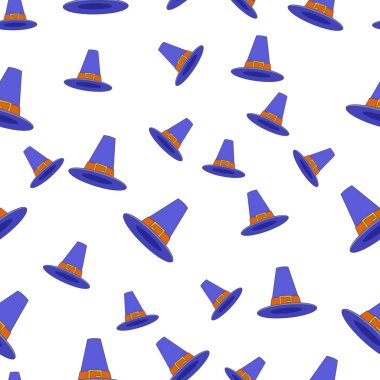 Hacı şapka düz vektör Dikişsiz desen beyaz