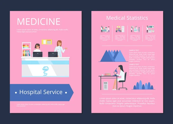 Medidcine Hospital Serviço Vector Ilustração — Vetor de Stock