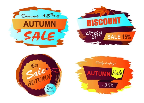 Autunno vendita nuova offerta vettoriale illustrazione — Vettoriale Stock