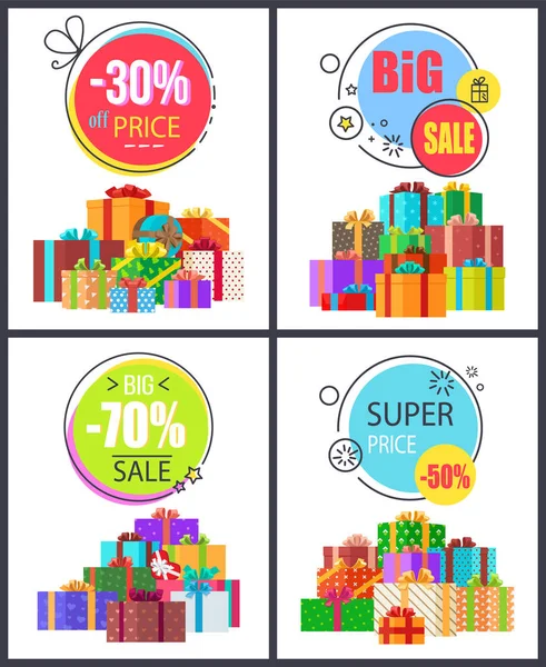 Big Sale Super Price Advert Vector Illustration — Stock Vector