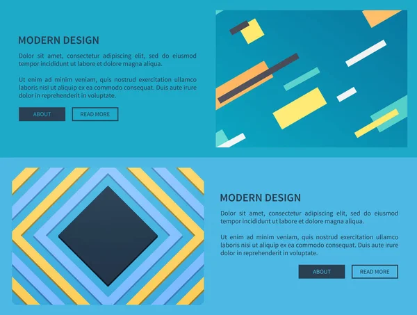 Site de design moderne Illustration vectorielle bleue — Image vectorielle