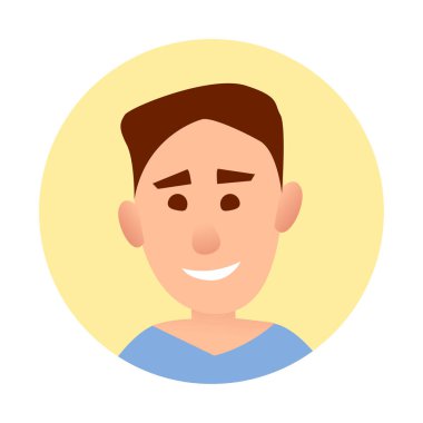 Çocuk Avatar üzerinde beyaz izole yuvarlak Web düğmesi