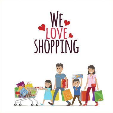 Biz düz vektör kavramı ile aile alışveriş seviyorum