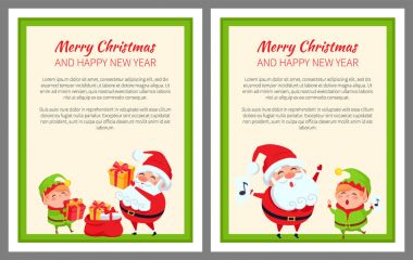 Merry Christmas mutlu yeni yıl Elf ve Noel Baba