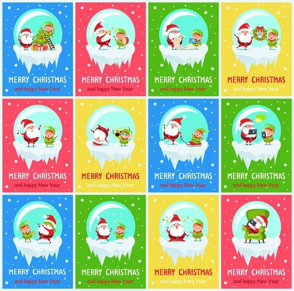 Buon Natale preoccupato Santa Vector Illustrazione — Vettoriale Stock