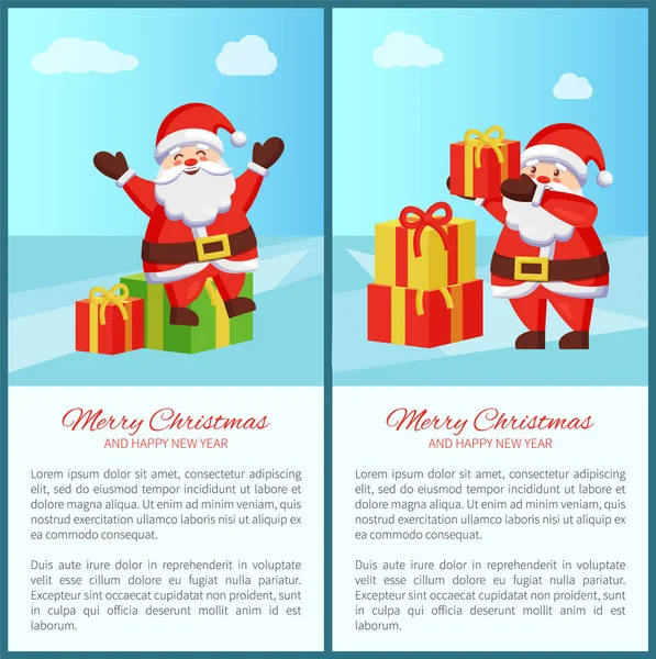 Καλά Χριστούγεννα και Πρωτοχρονιά διανυσματικά εικονογράφηση — Διανυσματικό Αρχείο