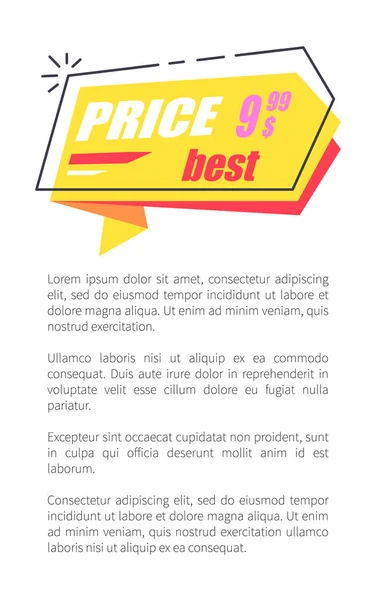 Best Price 9.99 Arrow Sticker Discounts Pointer — Stock Vector