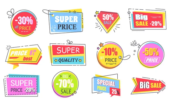 Super Preço com Melhor Oferta Logotipos Promocionais — Vetor de Stock
