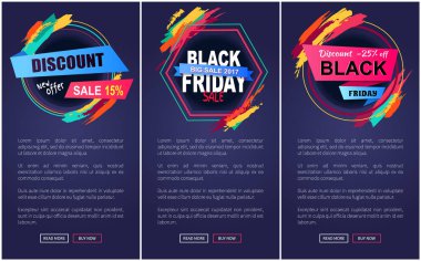 Siyah Cuma Web sayfası vektör çizim indirim