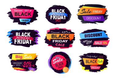 -Black Friday vektör çizim kapalı 25 indirim