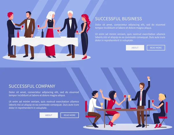 Успешный бизнес, векторная иллюстрация компании — стоковый вектор