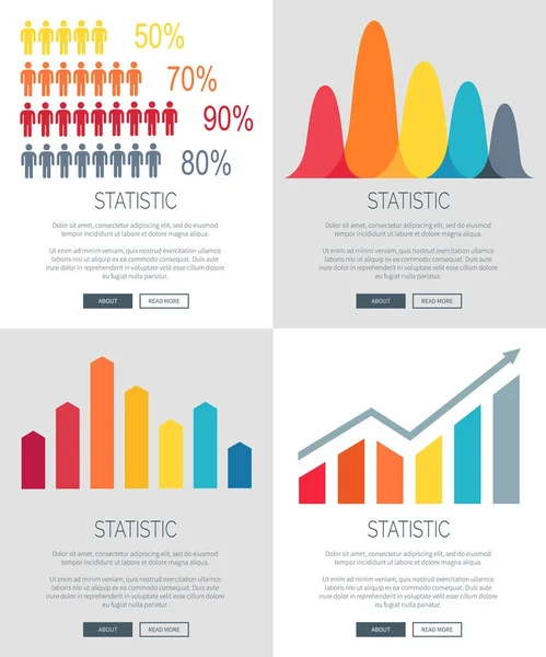 Présentation statistique Ensemble de dessins de pages Web — Image vectorielle