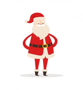 Noel Baba çizgi film Xmas karakter vektör simgesi