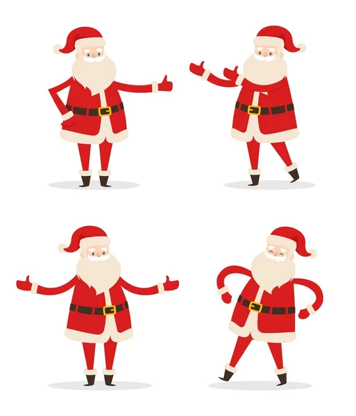Feliz Sorrindo Papai Noel Vector Ilustração — Vetor de Stock
