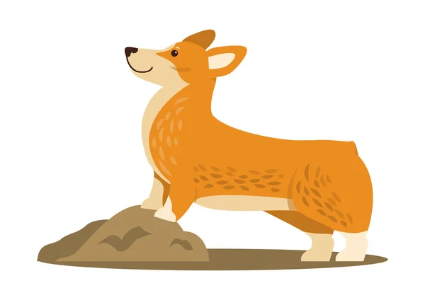Happy Cute Corgi Dog Icon Vector Illustration — Stock Vector