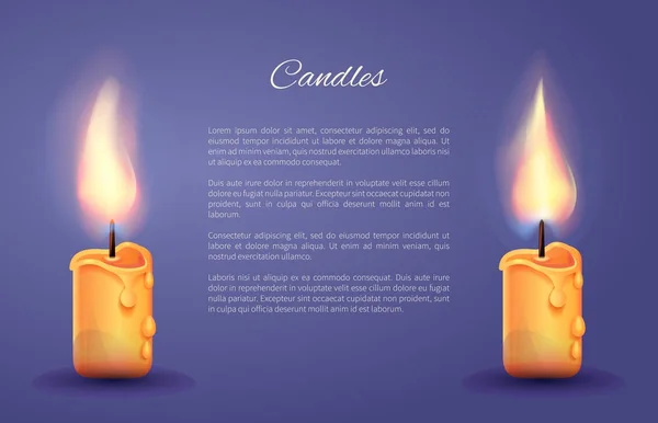 Velas Decoración Poster Vector Ilustración — Vector de stock