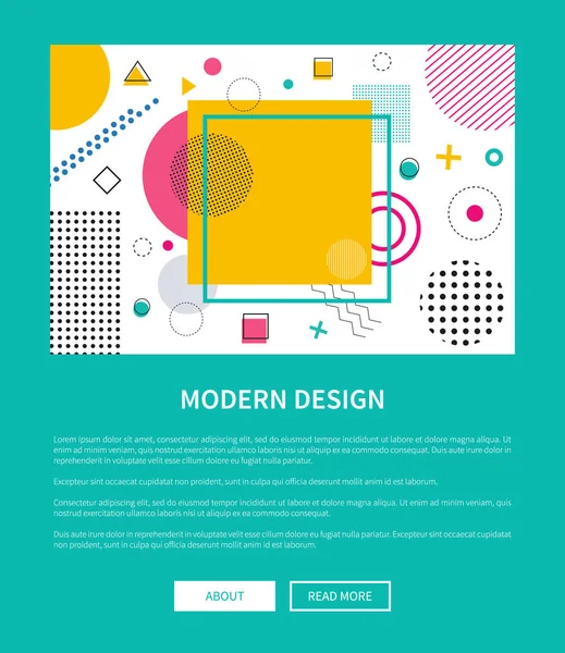 Modern Design målsida med geometriska figurer — Stock vektor