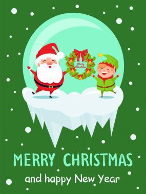 Merry Christmas mutlu yeni yıl Poster Elf Santa