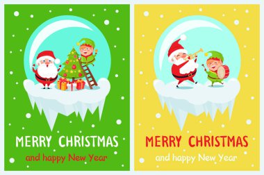 Neşeli Noel Elf vektör yıldız çizim ile