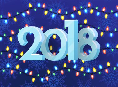 2018 Poster with Pattern, Vector Illustration