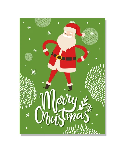 Merry Christmas Postcards with Santa Claus Winter — Stock Vector