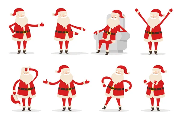 Santa Collection d'icônes Illustration vectorielle — Image vectorielle