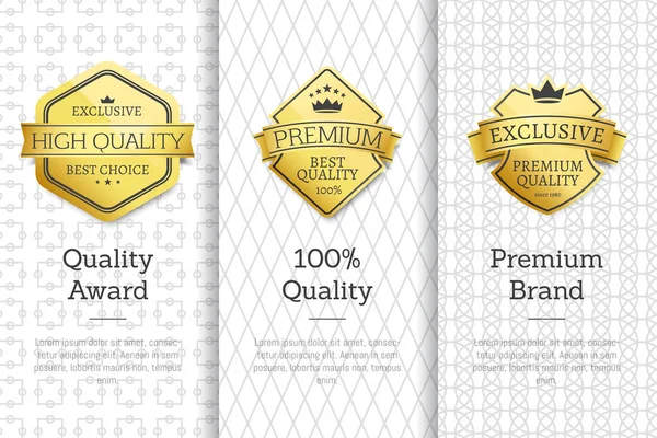 Exclusive korkealaatuisia palkintoja Premium Brand Set — vektorikuva
