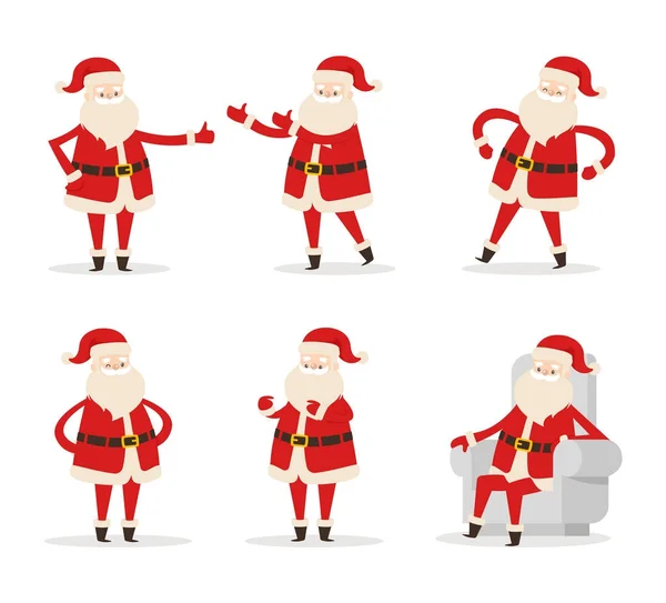 Santa collectie iconen vectorillustratie — Stockvector