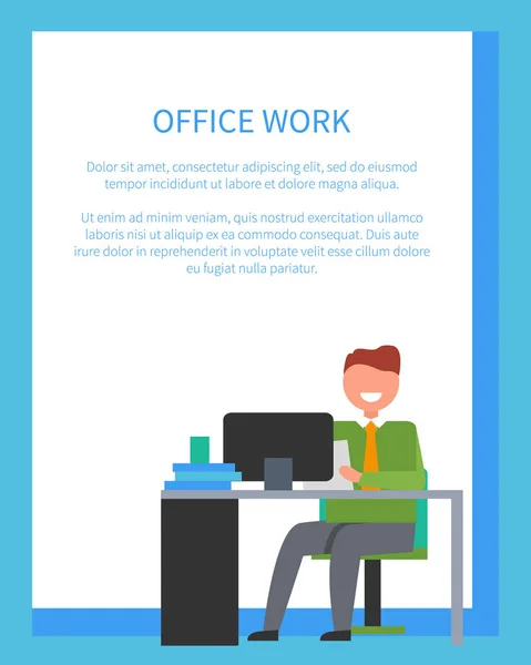 Office çalışma parlak Poster vektör çizim — Stok Vektör