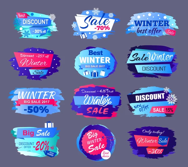 Winter Sale Best Offer Vector Illustration — Stock Vector