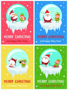 Mutlu Noeller ve mutlu yeni yıl tebrik kartları
