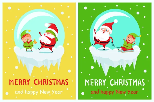 圣诞快乐新年贺卡 — 图库矢量图片