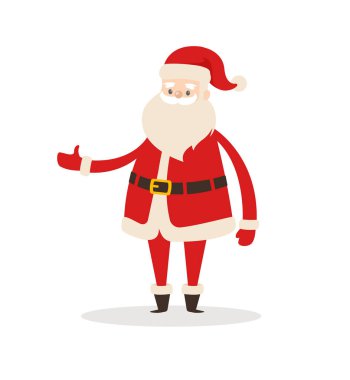 Noel Baba çizgi film Xmas karakter vektör simgesi