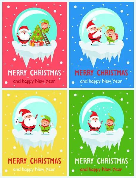 Feliz Navidad momentos divertidos Vector Ilustración — Vector de stock