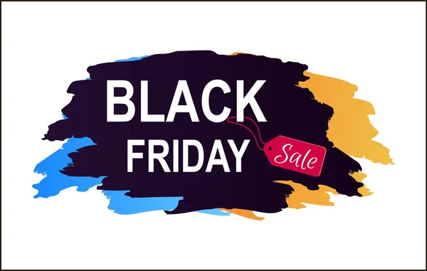 Black Friday Sale Inscription Color Brush Strokes — Stock Vector