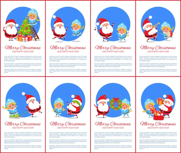 Feliz cartel de Navidad, ilustración de vectores de texto — Vector de stock