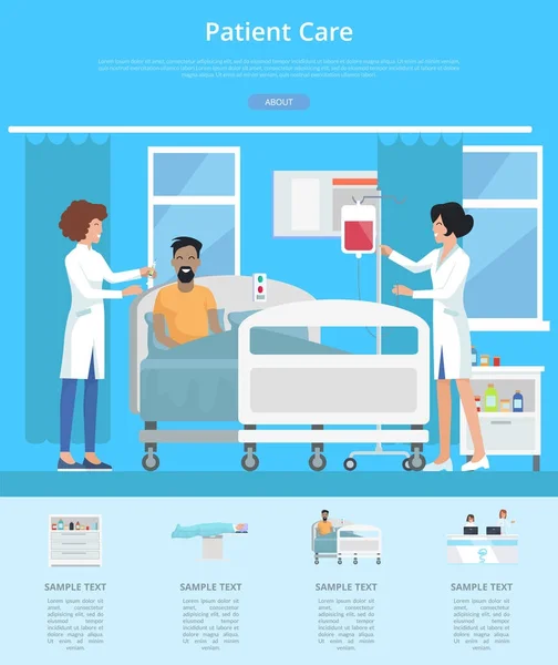 Patiëntenzorg diensten vectorillustratie — Stockvector