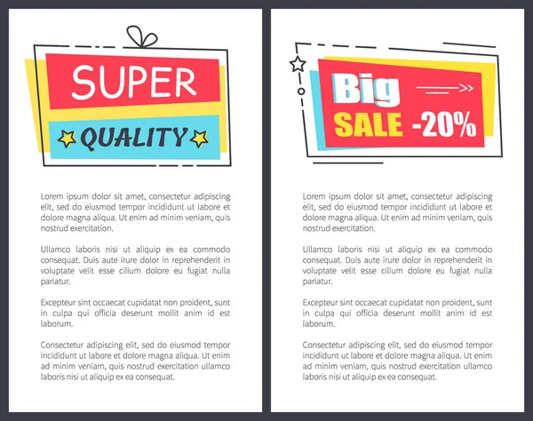 Super qualité Promo Sticker Cadres sur l'affiche Texte — Image vectorielle