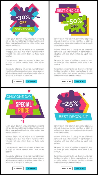 Discount Only Today Internet Pages Templates Set — Stock Vector