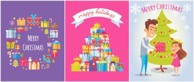 Mutlu Noeller ve mutlu tatiller parlak afiş