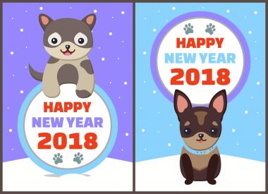 Mutlu yeni yıl koleksiyonu vektör çizim