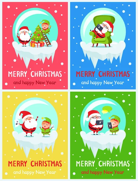 Feliz Navidad Decoraciones Vector Ilustración — Vector de stock