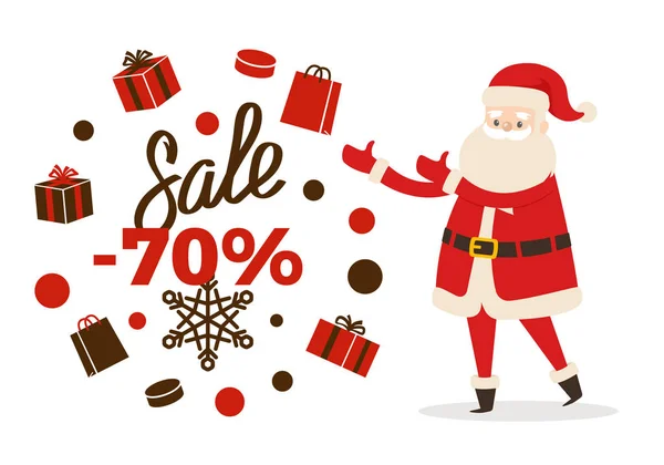 Prodej plakátů až 70 sleva, Santa ikonu — Stockový vektor