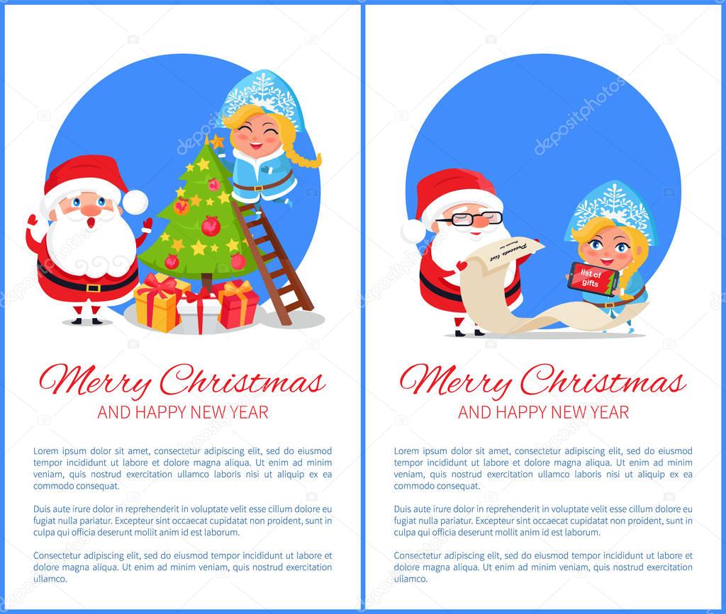 Merry Christmas with Text Vector Illustration