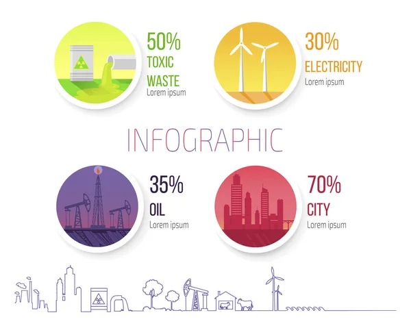Инфографический плакат, посвященный проблемам окружающей среды — стоковый вектор