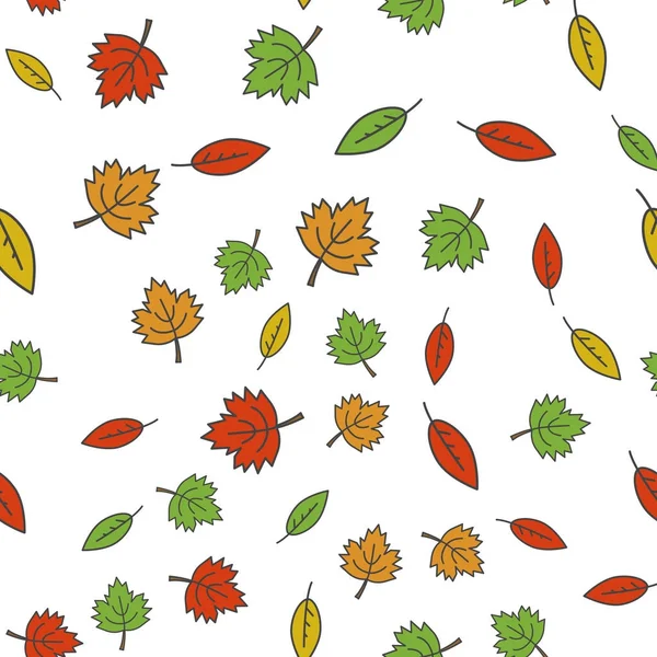 Herbst bunte Baumblätter nahtloses Muster. — Stockvektor